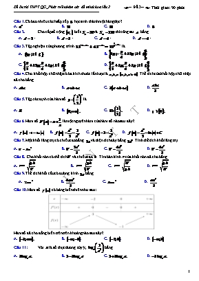 Đề ôn thi Trung học Phổ thông Quốc gia môn Toán - Phát triển và bám sát đề minh họa lần 2 - Đề 3